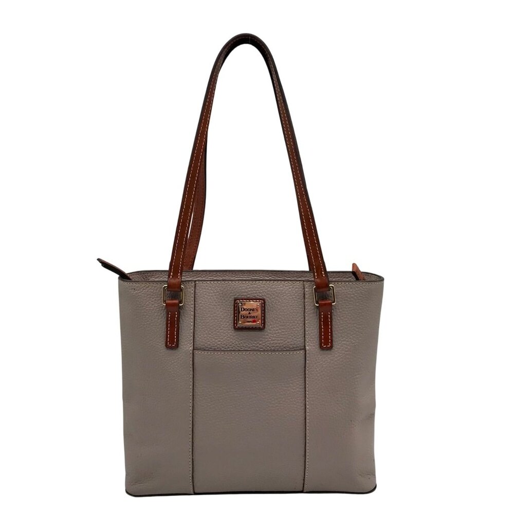 Dooney & Bourke Gray Pebbled Grain Lexington Shopper Tote